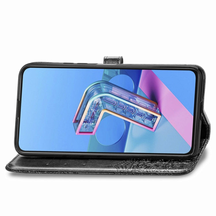 For Asus Zenfone 7 Pro ZS671KS Embossed Mandala Pattern TPU + PU Horizontal Flip Leather Case with Holder & Three Card Slots & Wallet