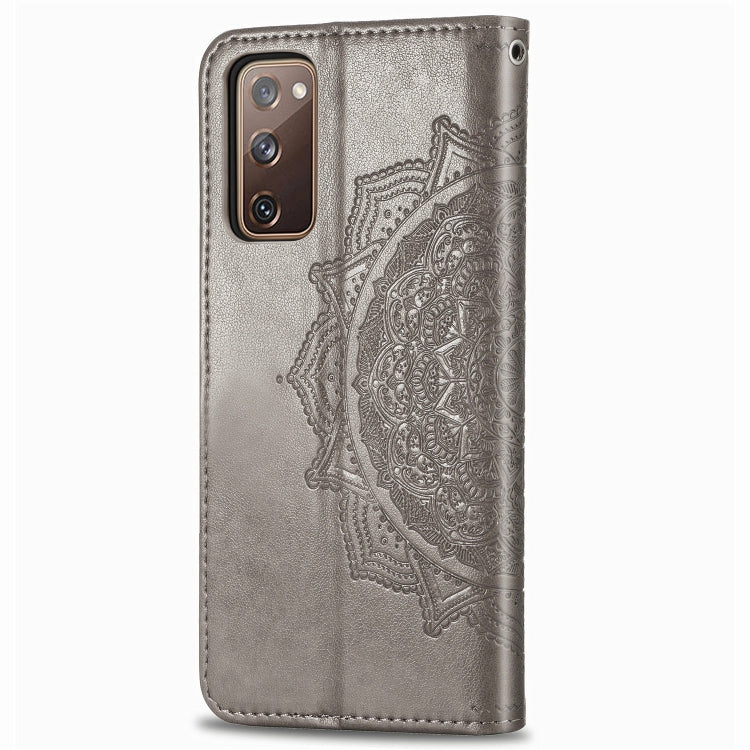 For Samsung Galaxy S20 FE Embossed Mandala Pattern TPU + PU Horizontal Flip Leather Case with Holder & Three Card Slots & Wallet
