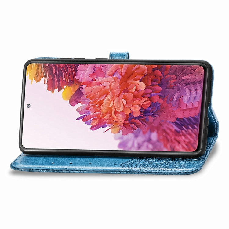 For Samsung Galaxy S20 FE Embossed Mandala Pattern TPU + PU Horizontal Flip Leather Case with Holder & Three Card Slots & Wallet