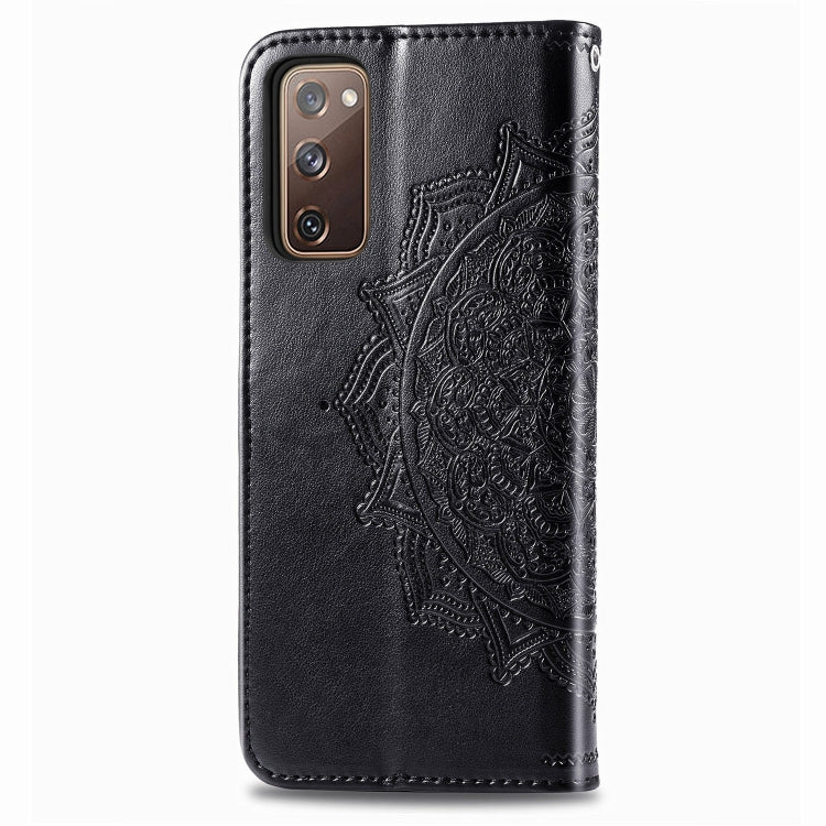For Samsung Galaxy S20 FE Embossed Mandala Pattern TPU + PU Horizontal Flip Leather Case with Holder & Three Card Slots & Wallet