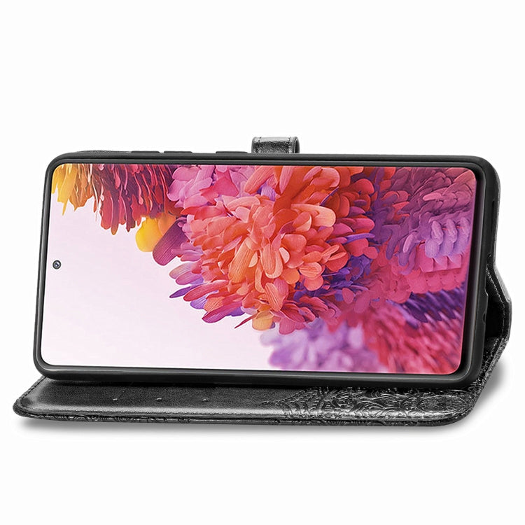 For Samsung Galaxy S20 FE Embossed Mandala Pattern TPU + PU Horizontal Flip Leather Case with Holder & Three Card Slots & Wallet