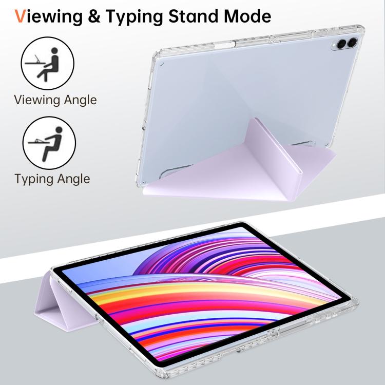 For Samsung Galaxy Tab S11 Ultra Clear Acrylic Deformation Leather Tablet Case