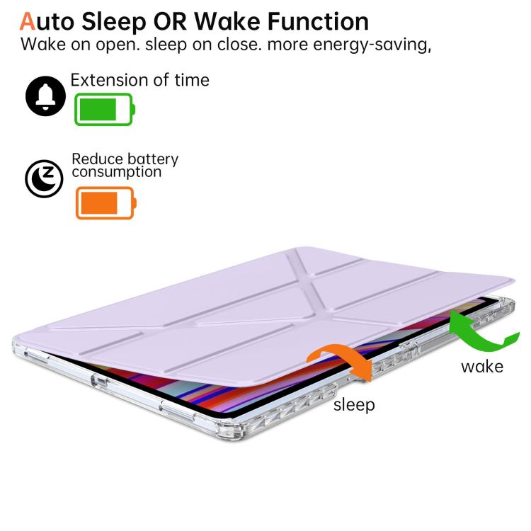 For Samsung Galaxy Tab S11 Ultra Clear Acrylic Deformation Leather Tablet Case