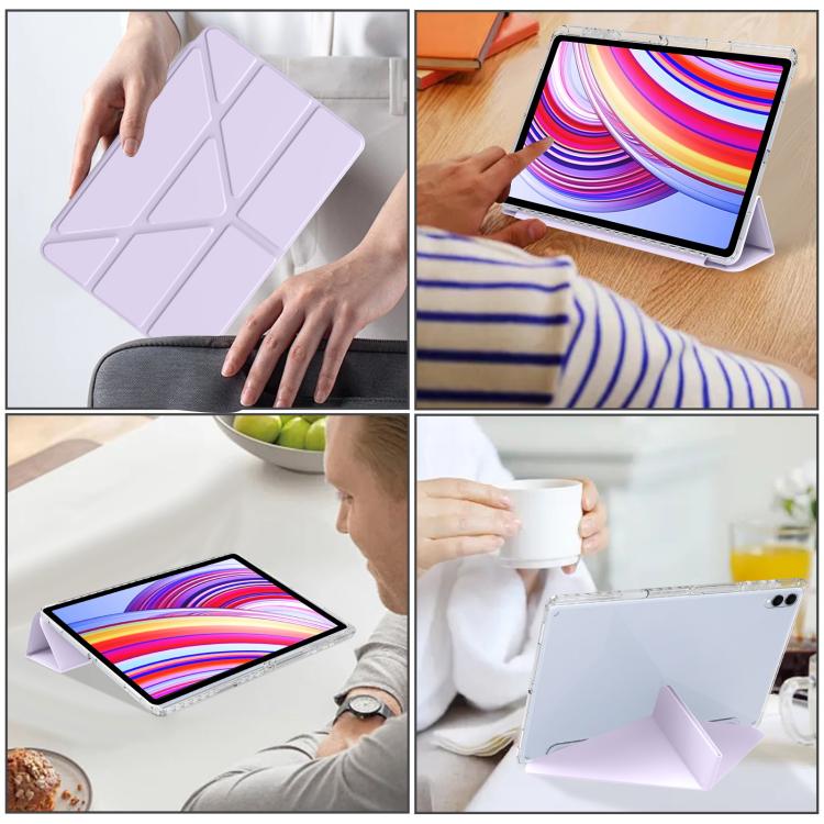 For Samsung Galaxy Tab S11 Ultra Clear Acrylic Deformation Leather Tablet Case
