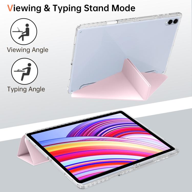 For Samsung Galaxy Tab S11 Ultra Clear Acrylic Deformation Leather Tablet Case