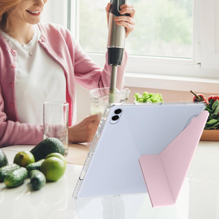 For Samsung Galaxy Tab S11 Ultra Clear Acrylic Deformation Leather Tablet Case
