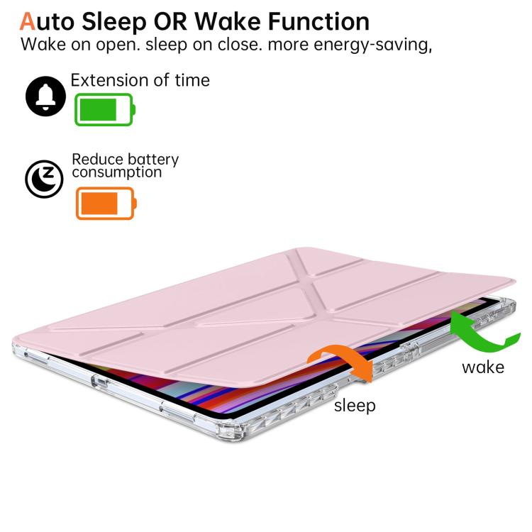 For Samsung Galaxy Tab S11 Ultra Clear Acrylic Deformation Leather Tablet Case