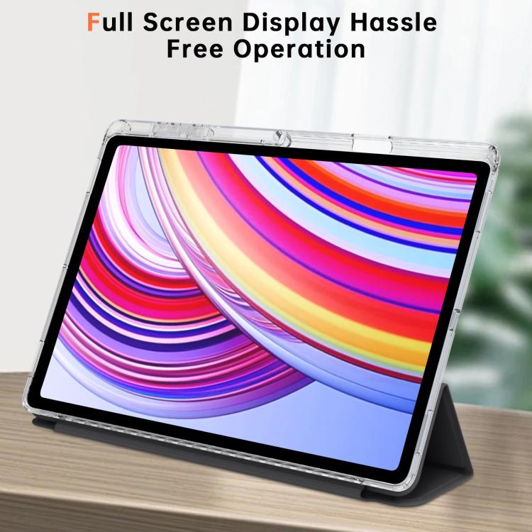 For Samsung Galaxy Tab S11 Ultra Clear Acrylic Deformation Leather Tablet Case