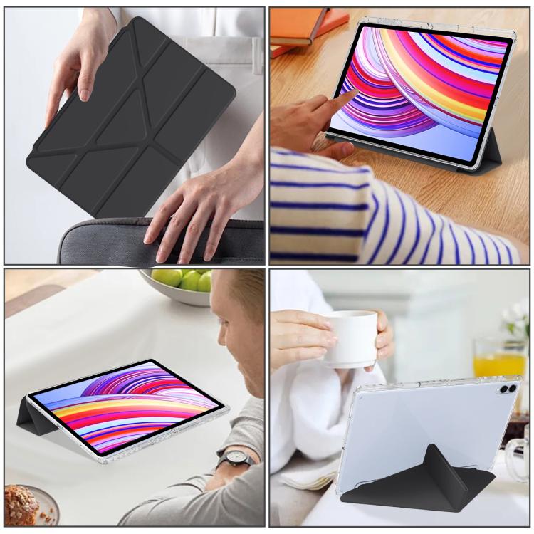 For Samsung Galaxy Tab S11 Ultra Clear Acrylic Deformation Leather Tablet Case