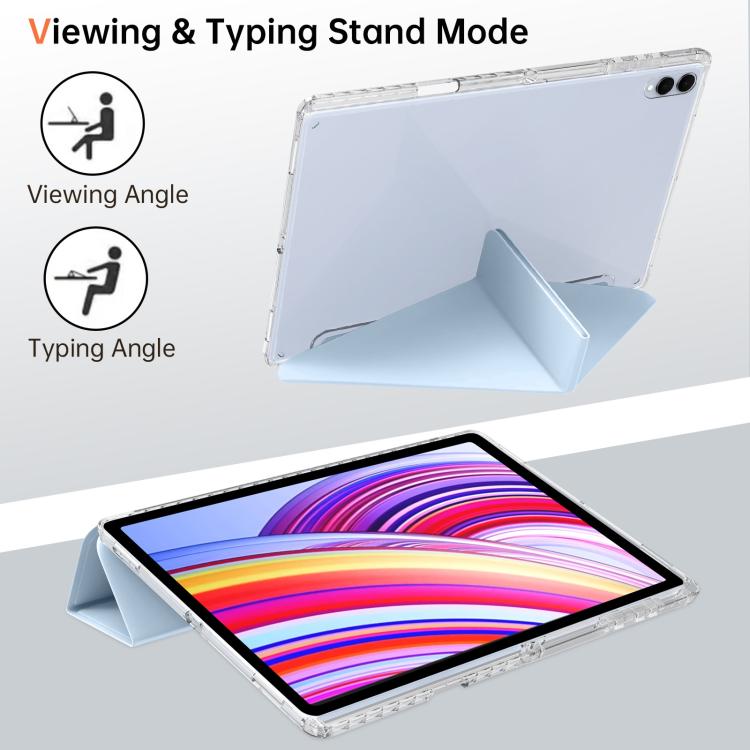 For Samsung Galaxy Tab S11 Ultra Clear Acrylic Deformation Leather Tablet Case