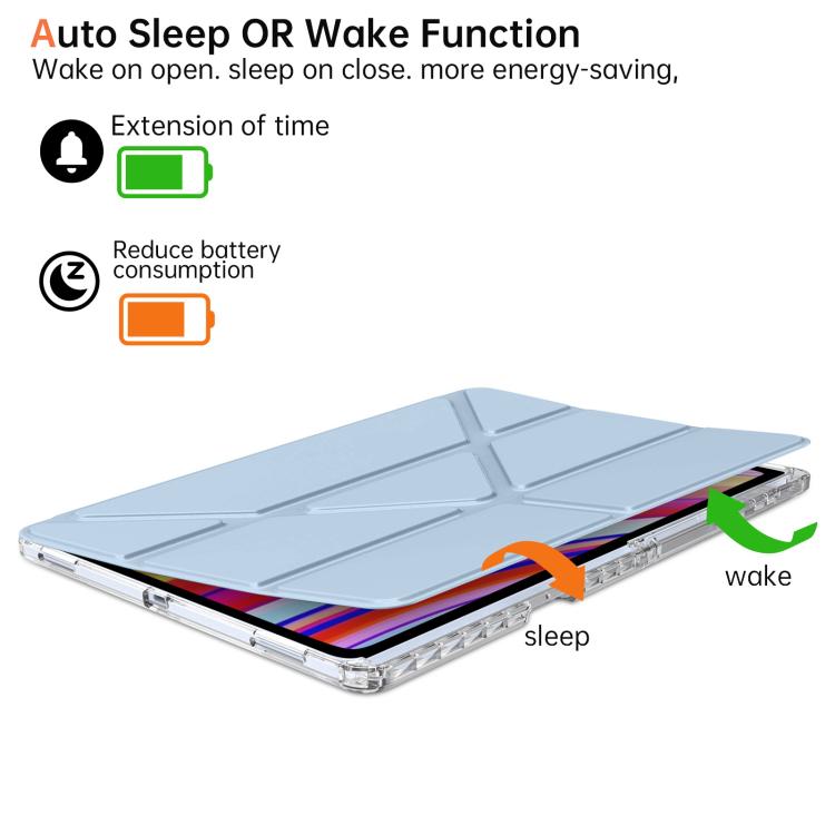 For Samsung Galaxy Tab S11 Ultra Clear Acrylic Deformation Leather Tablet Case