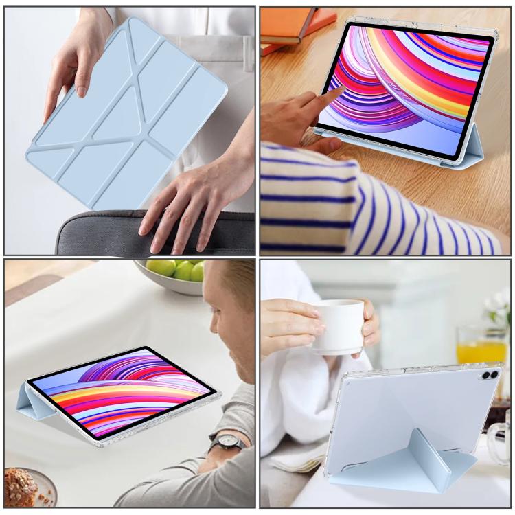 For Samsung Galaxy Tab S11 Ultra Clear Acrylic Deformation Leather Tablet Case