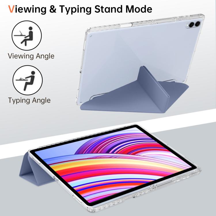 For Samsung Galaxy Tab S11 Ultra Clear Acrylic Deformation Leather Tablet Case