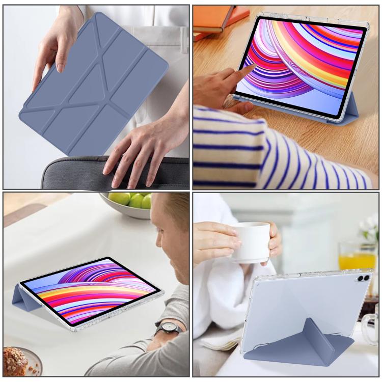 For Samsung Galaxy Tab S11 Ultra Clear Acrylic Deformation Leather Tablet Case