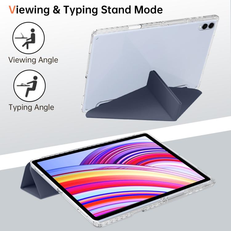 For Samsung Galaxy Tab S11 Ultra Clear Acrylic Deformation Leather Tablet Case