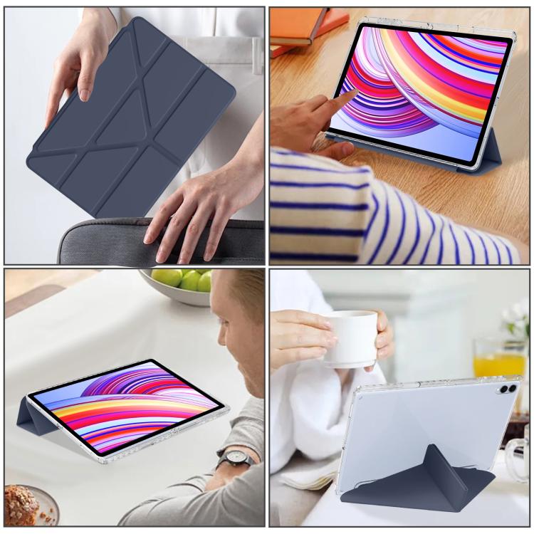 For Samsung Galaxy Tab S11 Ultra Clear Acrylic Deformation Leather Tablet Case