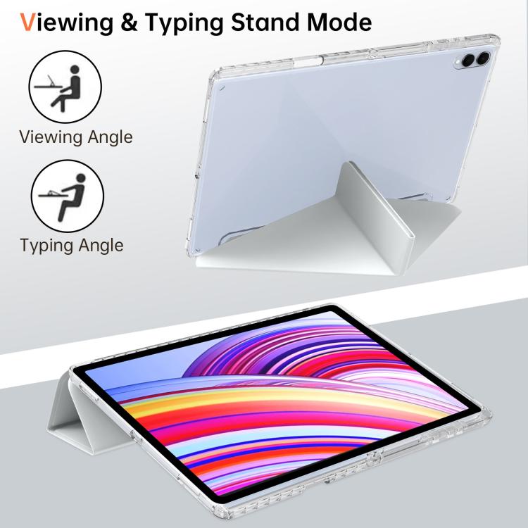 For Samsung Galaxy Tab S11 Ultra Clear Acrylic Deformation Leather Tablet Case