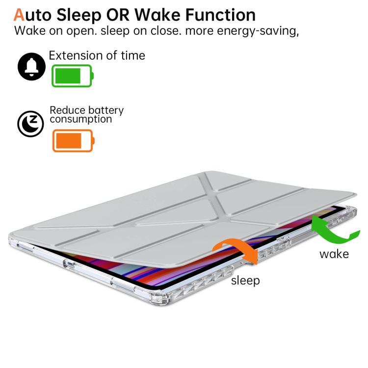 For Samsung Galaxy Tab S11 Ultra Clear Acrylic Deformation Leather Tablet Case