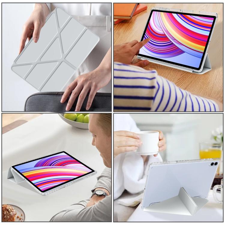 For Samsung Galaxy Tab S11 Ultra Clear Acrylic Deformation Leather Tablet Case