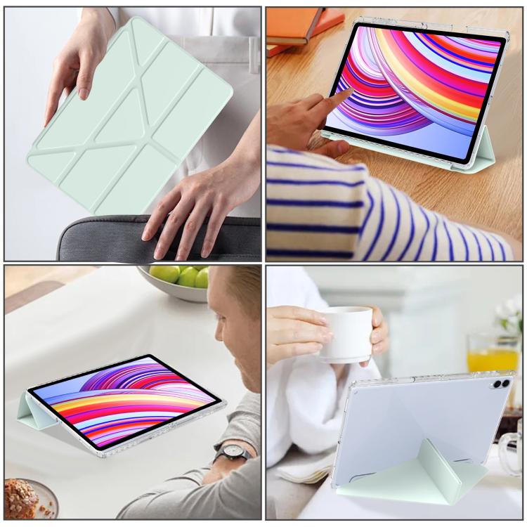 For Samsung Galaxy Tab S11 Ultra Clear Acrylic Deformation Leather Tablet Case