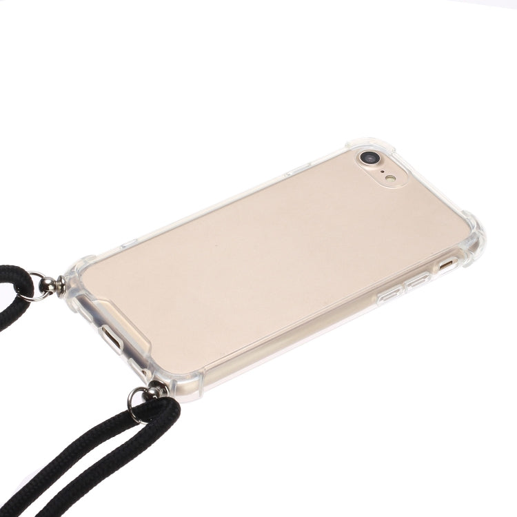 Four-Corner Shockproof Transparent TPU Protective Case with Lanyard For iPhone 8 Plus & 7 Plus