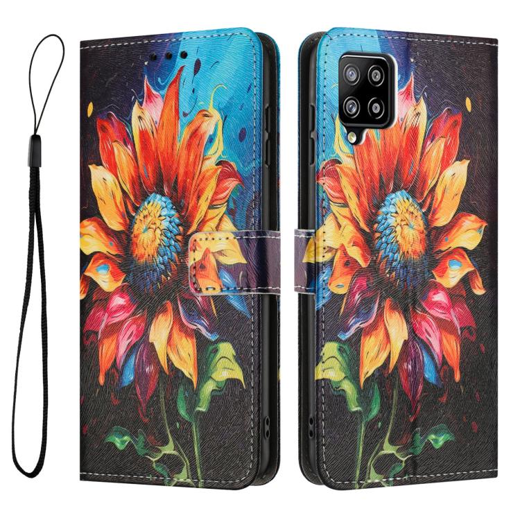 For Samsung Galaxy A22 4G / M32 4G Color Drawing Pattern Leather Phone Case