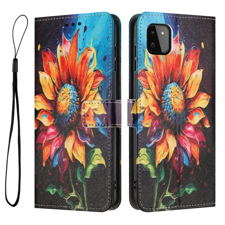 For Samsung Galaxy A22 5G / A22s 5G Color Drawing Pattern Leather Phone Case