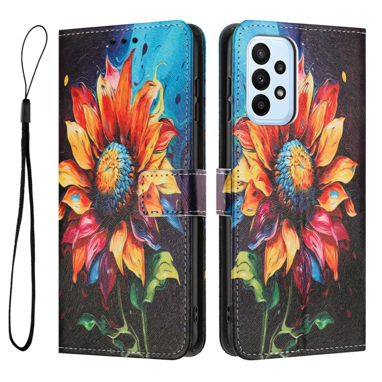 For Samsung Galaxy A73 5G Color Drawing Pattern Leather Phone Case