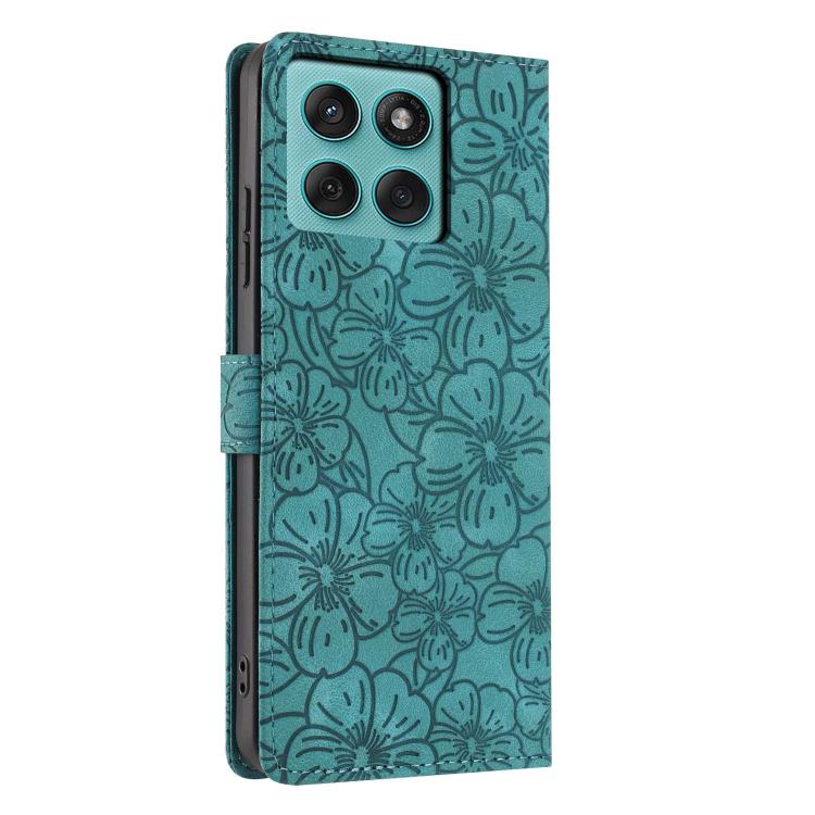 For Motorola Edge 60 Cherry Blossoms Embossed Leather Phone Case