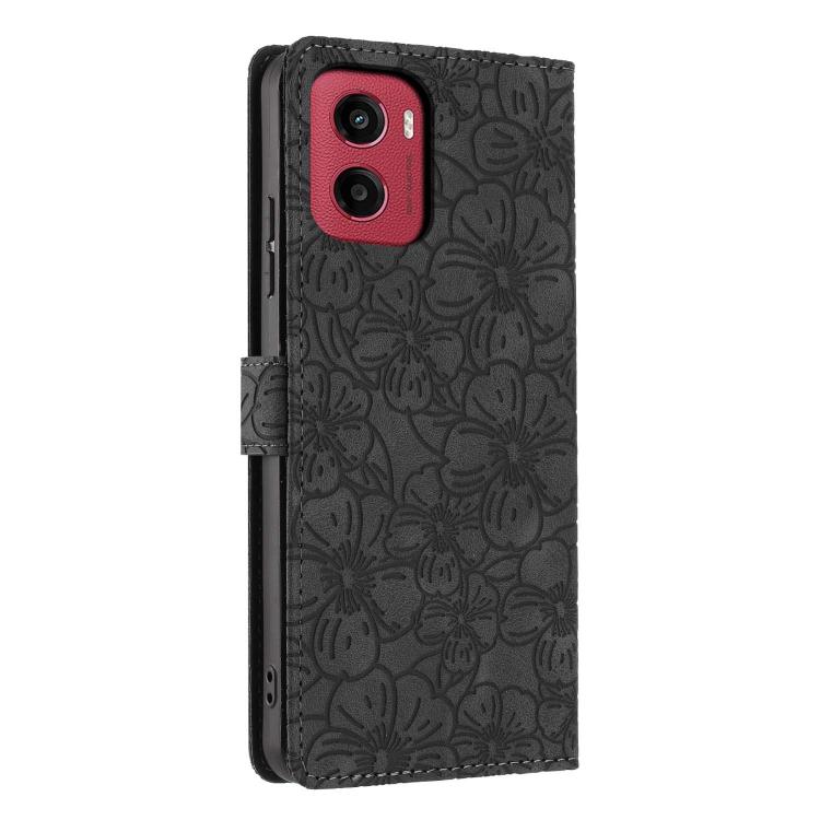 For Motorola Moto G05 Cherry Blossoms Embossed Leather Phone Case