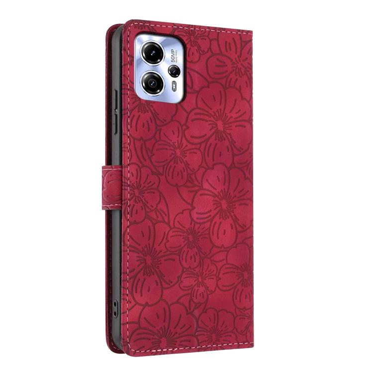 For Motorola Moto G13 / G23 / G53 Cherry Blossoms Embossed Leather Phone Case