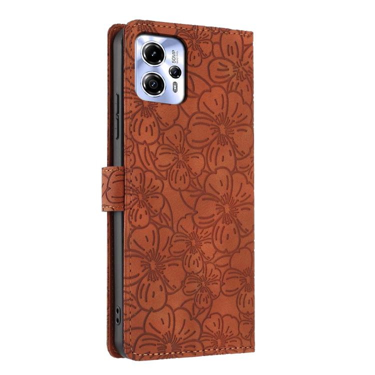 For Motorola Moto G13 / G23 / G53 Cherry Blossoms Embossed Leather Phone Case