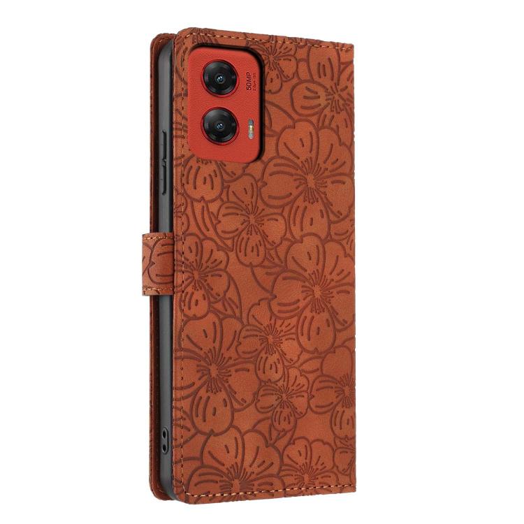 For Motorola Moto G Stylus 5G 2024 Cherry Blossoms Embossed Leather Phone Case