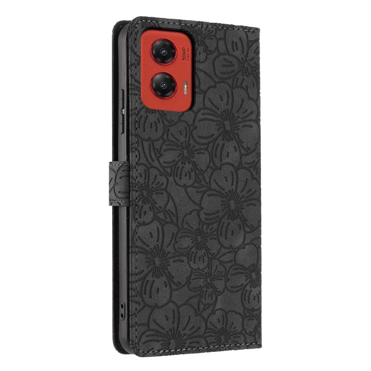 For Motorola Moto G Stylus 5G 2024 Cherry Blossoms Embossed Leather Phone Case