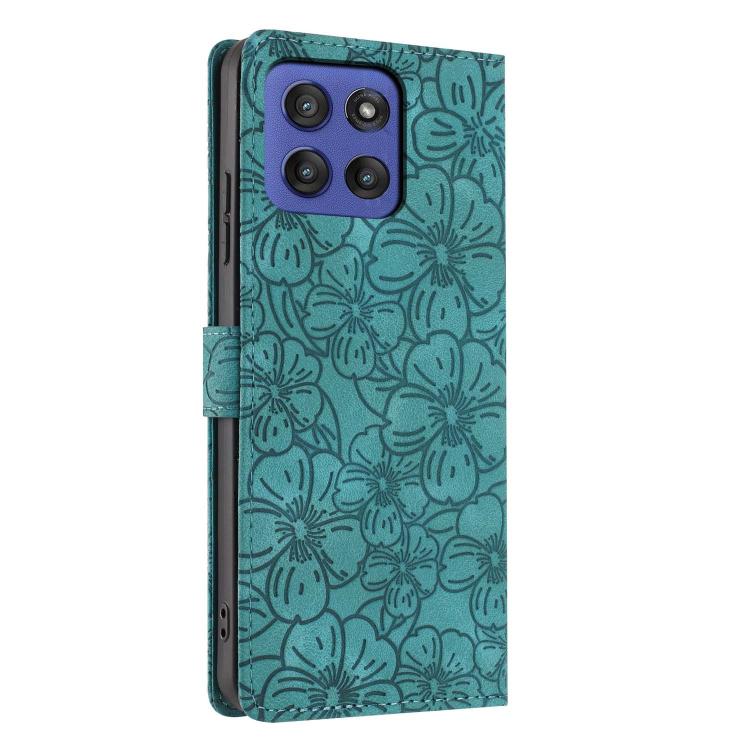 For Motorola Moto G Stylus 5G 2025 Cherry Blossoms Embossed Leather Phone Case