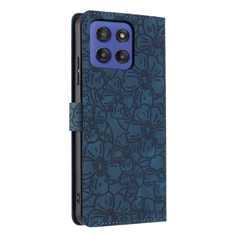For Motorola Moto G Stylus 5G 2025 Cherry Blossoms Embossed Leather Phone Case