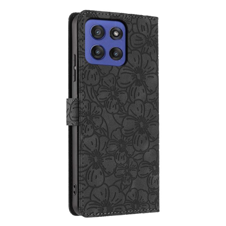 For Motorola Moto G Stylus 5G 2025 Cherry Blossoms Embossed Leather Phone Case