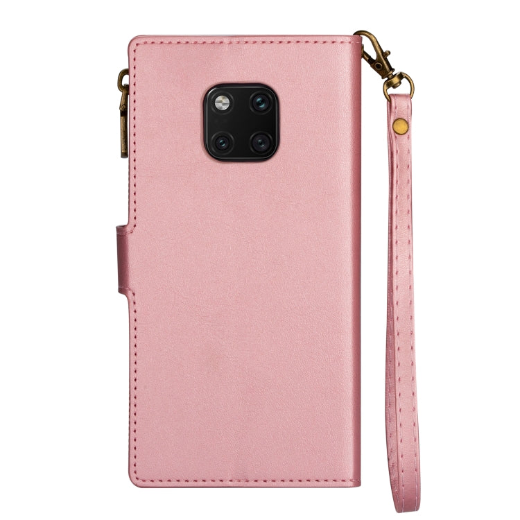 For Huawei Mate 20 Pro Zipper Multi-card Slots Horizontal Flip PU Leather Case with Holder & Card Slots & Wallet & Lanyard & Photo Frame