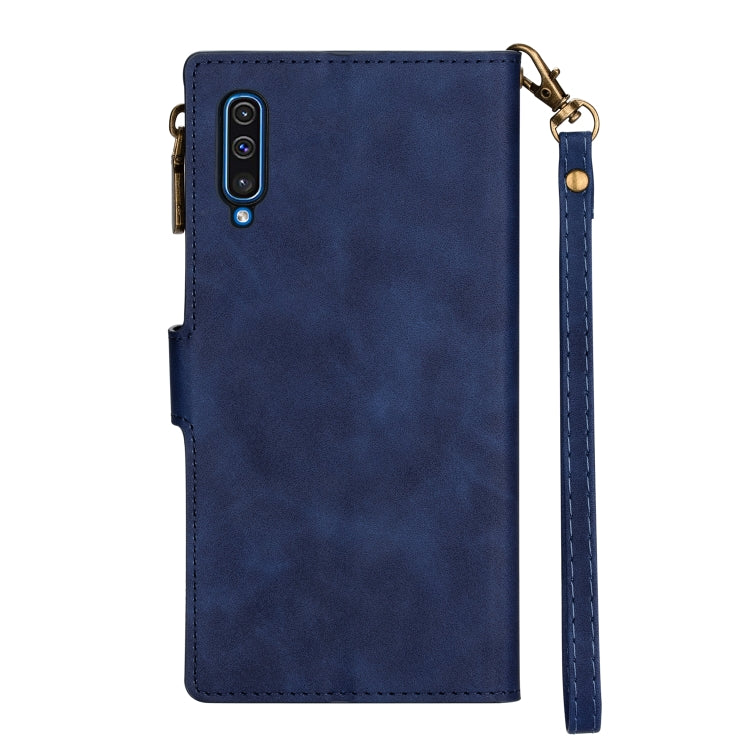 For Huawei P30 Zipper Multi-card Slots Horizontal Flip PU Leather Case with Holder & Card Slots & Wallet & Lanyard & Photo Frame