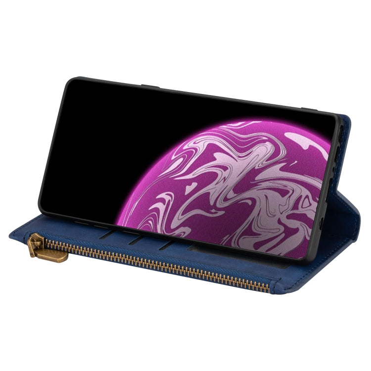 For Huawei P30 Zipper Multi-card Slots Horizontal Flip PU Leather Case with Holder & Card Slots & Wallet & Lanyard & Photo Frame