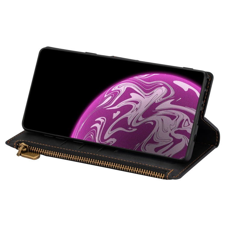 For Huawei P30 Zipper Multi-card Slots Horizontal Flip PU Leather Case with Holder & Card Slots & Wallet & Lanyard & Photo Frame