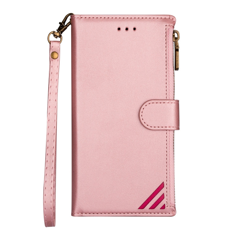 For Huawei P40 Lite Zipper Multi-card Slots Horizontal Flip PU Leather Case with Holder & Card Slots & Wallet & Lanyard & Photo Frame