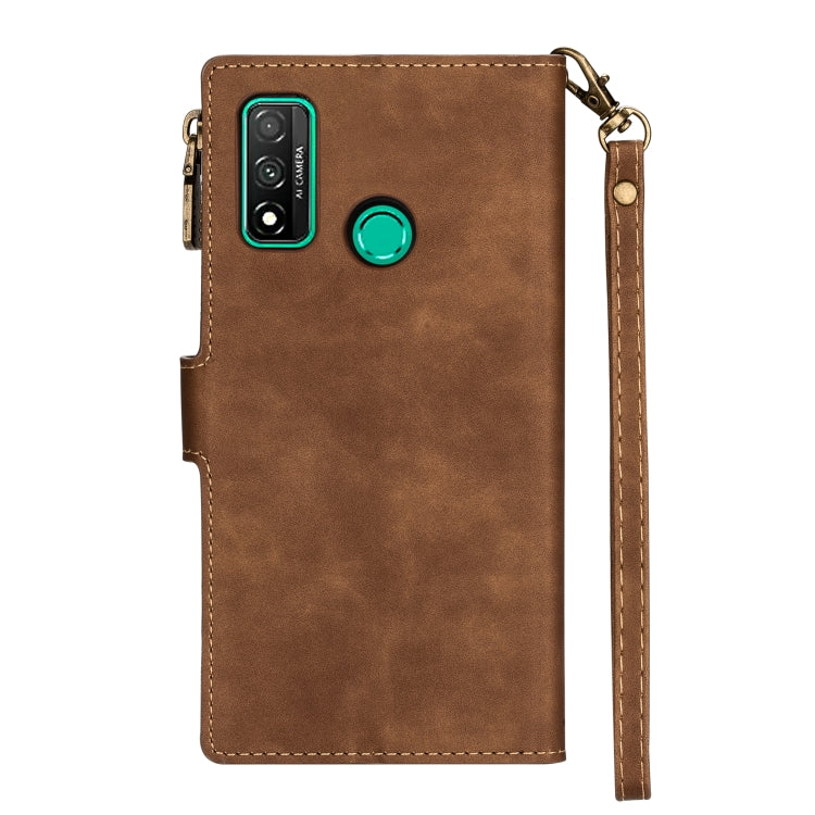 For Huawei P smart (2020) Zipper Multi-card Slots Horizontal Flip PU Leather Case with Holder & Card Slots & Wallet & Lanyard & Photo Frame