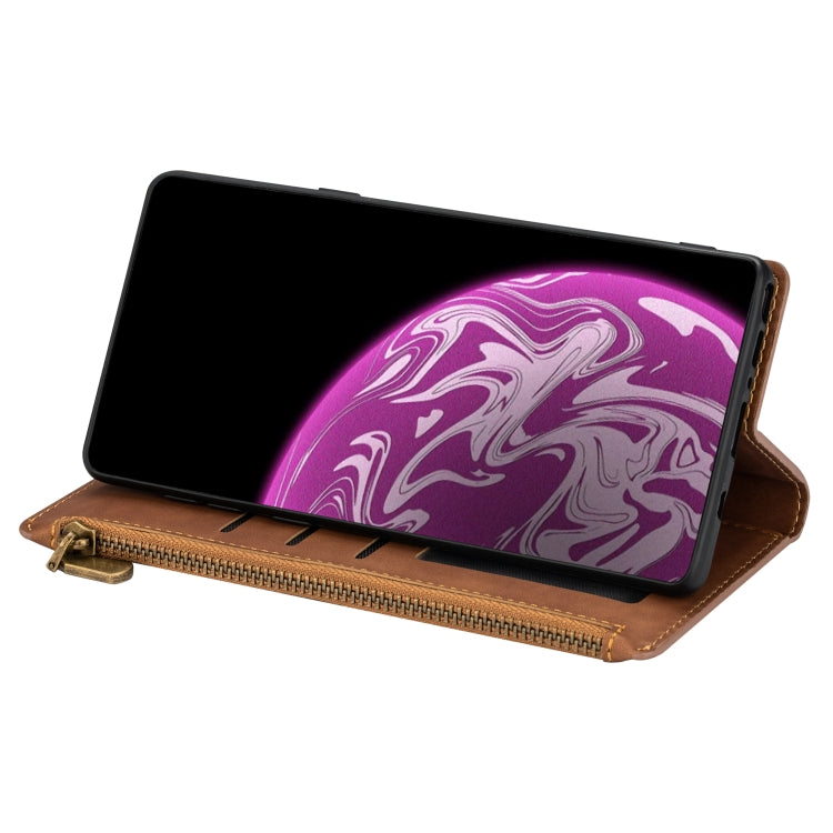 For Huawei Y6 (2019) Zipper Multi-card Slots Horizontal Flip PU Leather Case with Holder & Card Slots & Wallet & Lanyard & Photo Frame