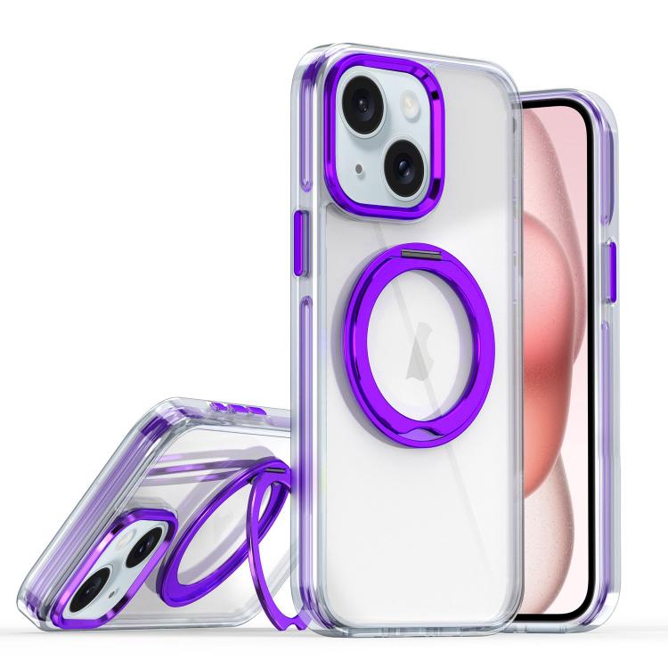 For iPhone 15 Magnetic 360 Degree Rotating Holder Phone Case