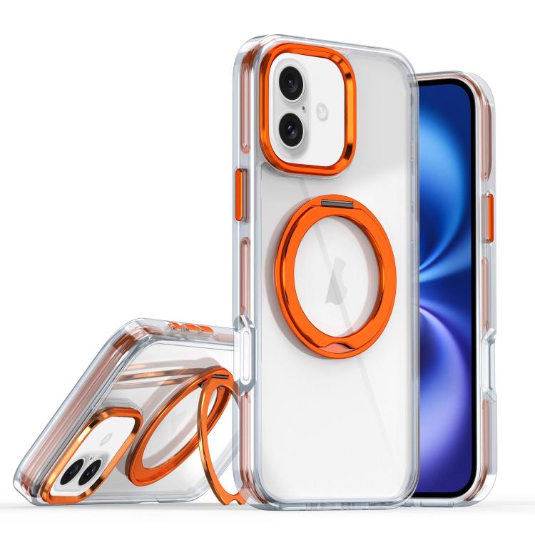 For iPhone 16 Plus Magnetic 360 Degree Rotating Holder Phone Case