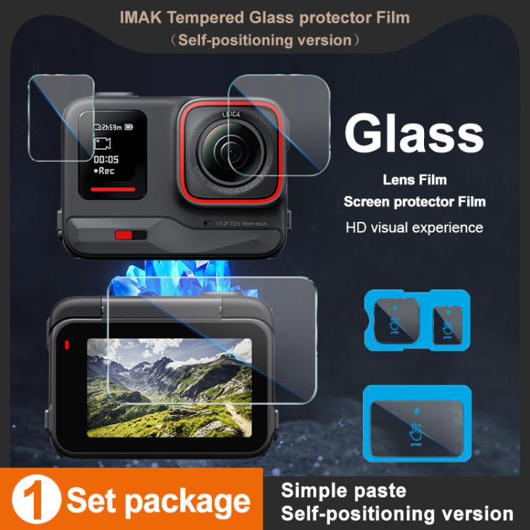 For Insta360 Ace Pro imak Tempered Glass Film with Camera Lens Film, Self-positioning Version