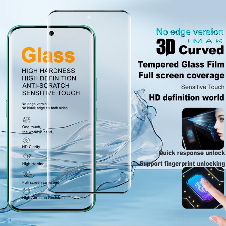 For Tecno Camon 50 Pro 4G imak No Edge Version 3D Curved Full Screen Tempered Glass Film