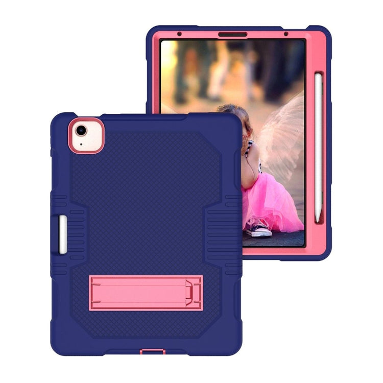 Contrast Color Robot Shockproof Silicon + PC Protective Case with Holder & Pen Slot For iPad Air 2022 / 2020 10.9