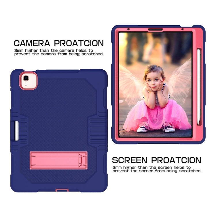 Contrast Color Robot Shockproof Silicon + PC Protective Case with Holder & Pen Slot For iPad Air 2022 / 2020 10.9